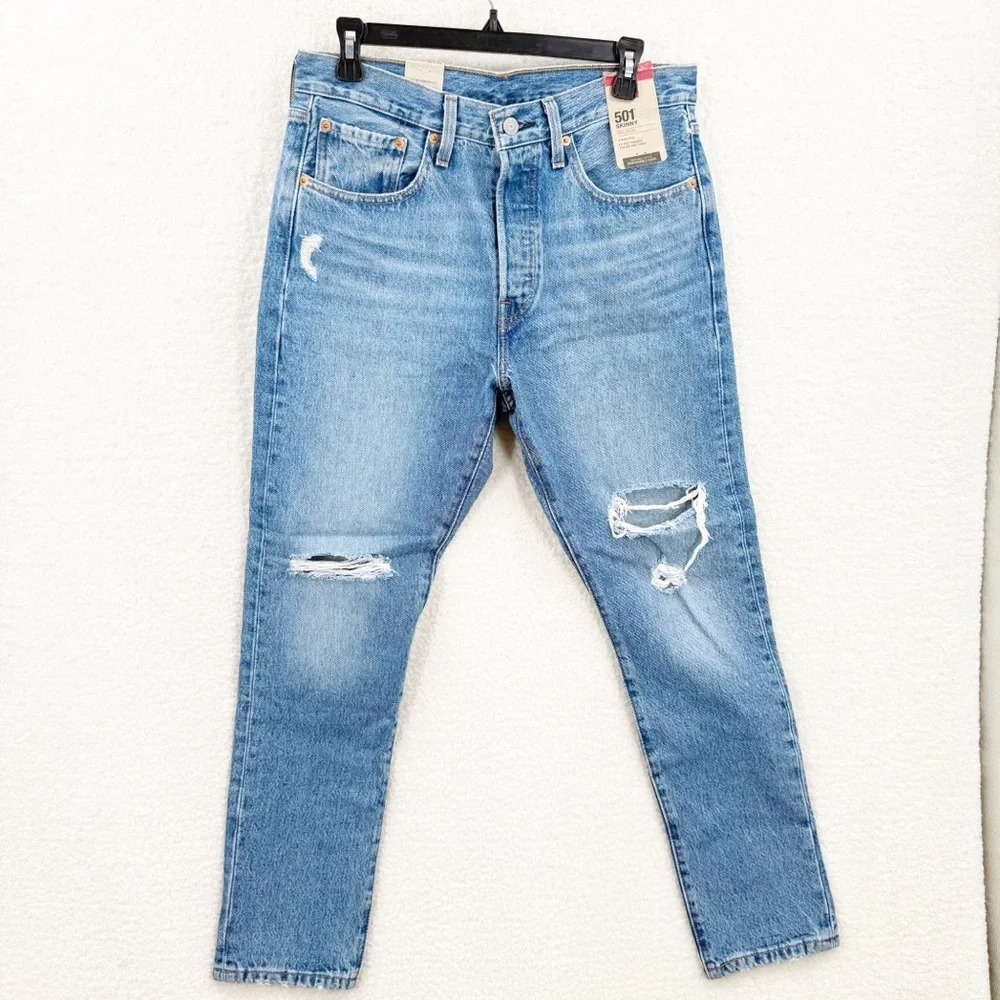 Levi's High rise Fitted Distressed Skinny Jeans Size 30 NWT - Picture 1 of 11